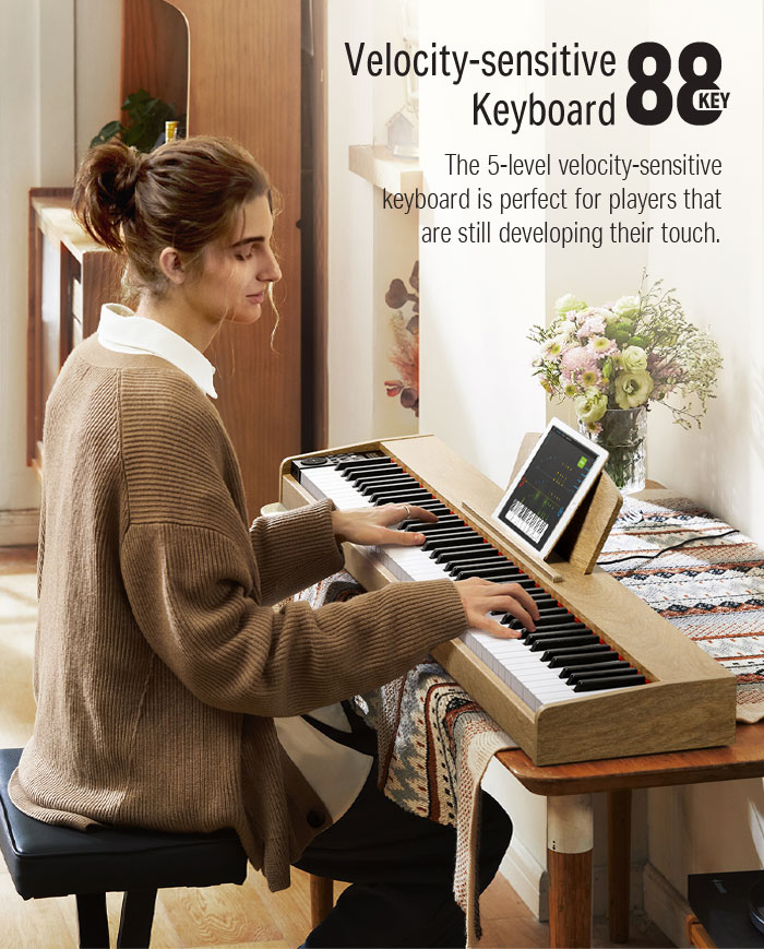 DEP-1S Beginner Digital Piano Kit Light wood