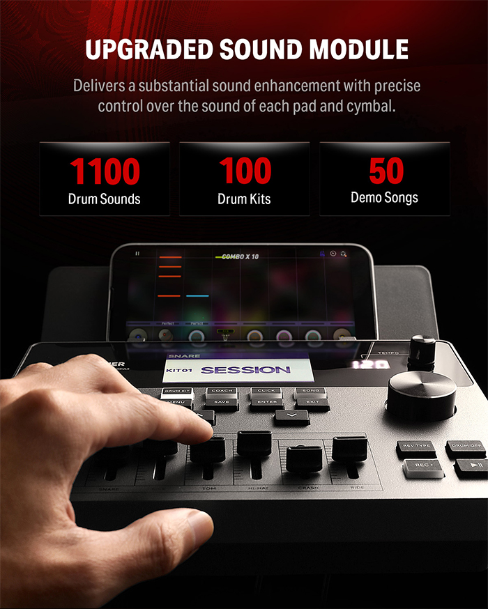 Donner DED-300 PRO Electronic Drum Set with Independent Hi-Hat