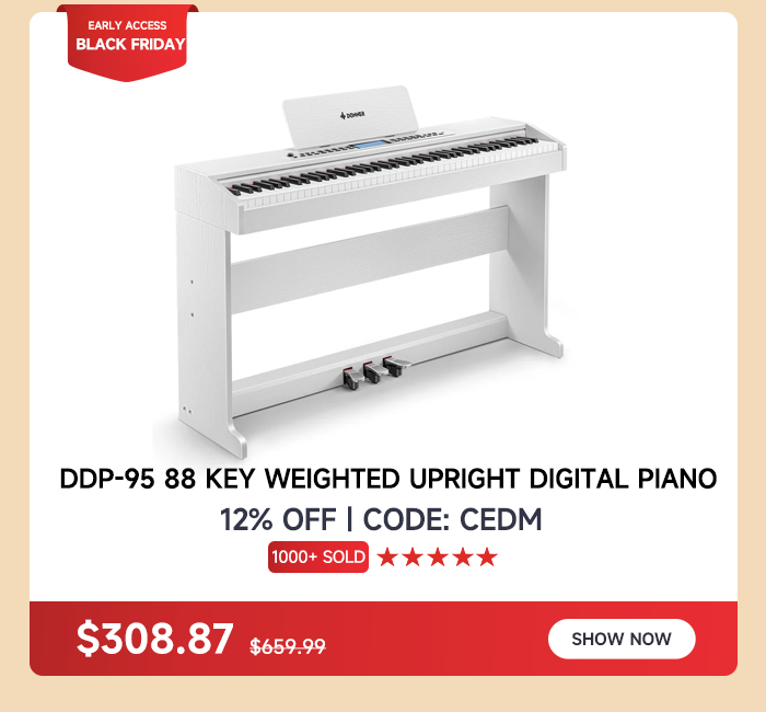 DDP-95 88 Key Weighted Upright Digital Piano 