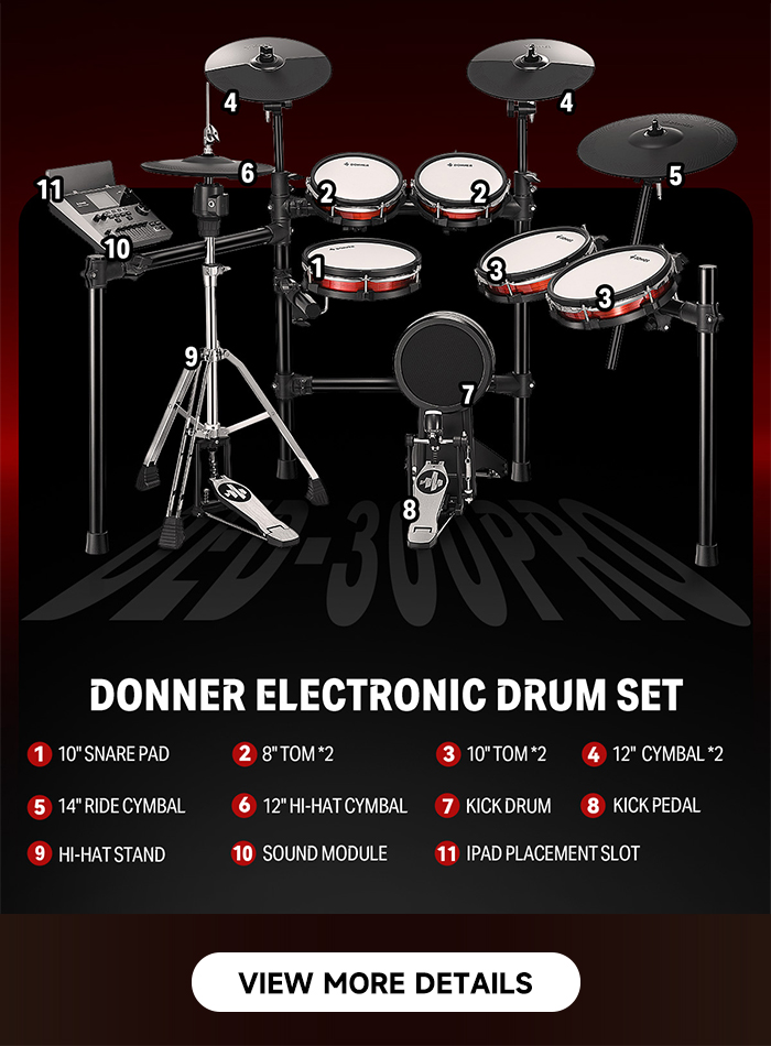 Donner DED-300 PRO Electronic Drum Set with Independent Hi-Hat