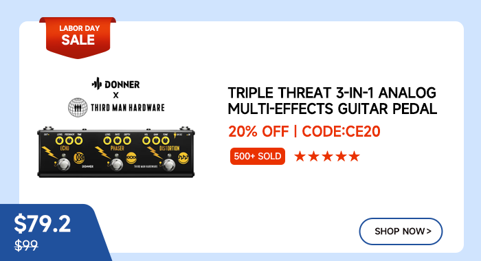  Triple Threat 3-in-1 Analog Multi-Effects Guitar Pedal