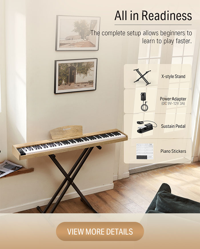 DEP-1S Beginner Digital Piano Kit Light wood