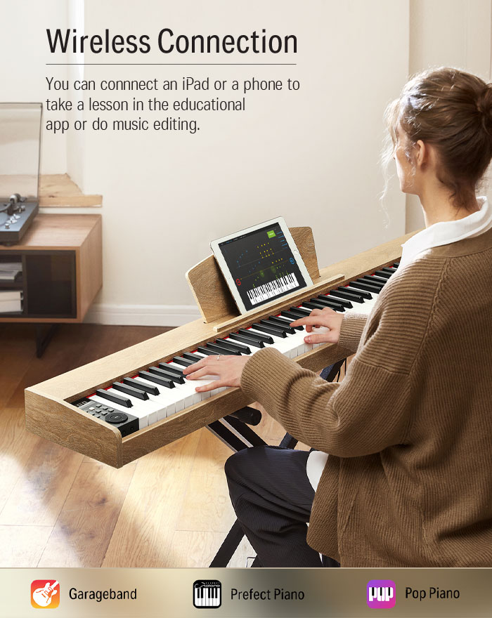 DEP-1S Beginner Digital Piano Kit Light wood